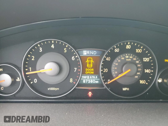2008 Kia Amanti with VIN KNALD125985166299, listed as a Copart auction lot 47648295 with 87,380 mi miles and Salvage Title. Bid and sale history available at carsss.com. Image 9.