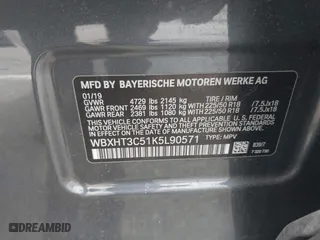 2019 BMW X1 xDrive28i with VIN WBXHT3C51K5L90571, listed as a IAAI auction lot 41909209 with 35,902 mi miles. Bid and sale history available at carsss.com. Image 9.