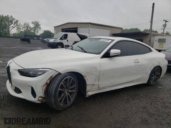 2021 BMW 4 Series 430i xDrive z VIN WBA73AP09MCG42898, wystawiony jako Copart lot #60828285 z przebiegiem 32 611 mil mil oraz Szkoda całkowita • Salvage title. Historia ofert i sprzedaży dostępna na DreamBid. Obrazek 1.