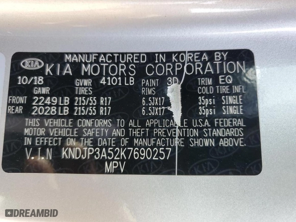 2019 Kia Soul + with VIN KNDJP3A52K7690257, listed as a Copart auction lot 46358195 with 101,471 mi miles and Salvage Title. Bid and sale history available at carsss.com. Image 14.