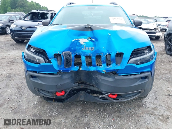 2019 Jeep Cherokee Trailhawk with VIN 1C4PJMBX0KD141577, listed as a IAAI auction lot 42413454 with 122,386 mi miles and . Bid and sale history available at DreamBid. Image 6.