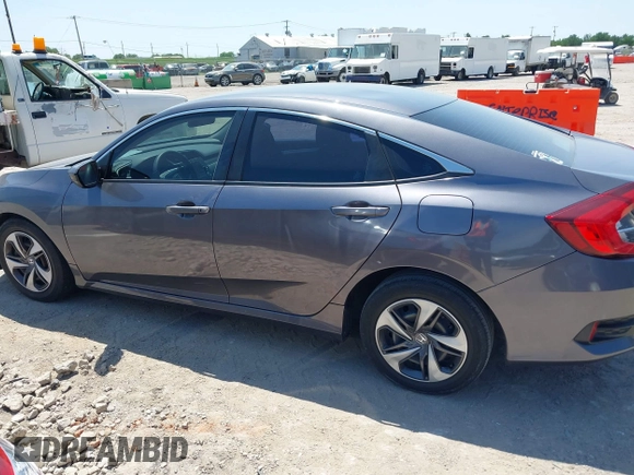 2019 Honda Civic Sedan LX with VIN 19XFC2F63KE025722, listed as a IAAI auction lot 42045594 with 57,290 mi miles. Bid and sale history available at carsss.com. Image 14.