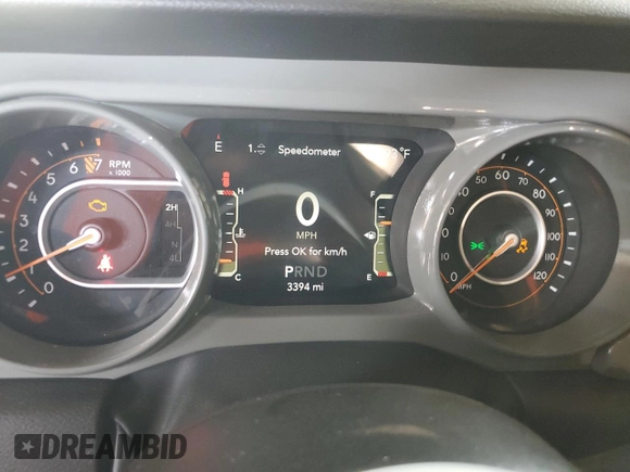 2022 Jeep Wrangler Unlimited High Tide with VIN 1C4HJXDG2NW221829, listed as a Copart auction lot 64836074 with 3,394 mi miles and Salvage Title. Bid and sale history available at DreamBid. Image 9.