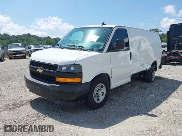 2020 Chevrolet Express Cargo with VIN 1GCWGAFG8L1173280, listed as a IAAI auction lot 42434124 with 157,399 mi miles and . Bid and sale history available at DreamBid. Image 2.