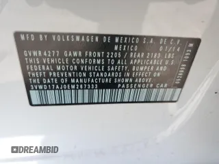 2014 Volkswagen Jetta SE with VIN 3VWD17AJ0EM267333, listed as a Copart auction lot 57684255 with 130,141 mi miles and Salvage title. Bid and sale history available at DreamBid. Image 13.