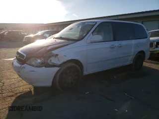 2005 Kia Sedona LX with VIN KNDUP132456702004, listed as a Copart auction lot 46514105 with 157,214 mi miles and Salvage Title. Bid and sale history available at carsss.com. Image 1.