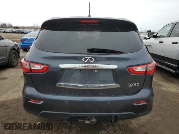 2014 Infiniti QX60 Hybrid with VIN 5N1CL0MM9EC521298, listed as a Copart auction lot 48987395 with 171,334 mi miles and Salvage Title. Bid and sale history available at DreamBid. Image 6.