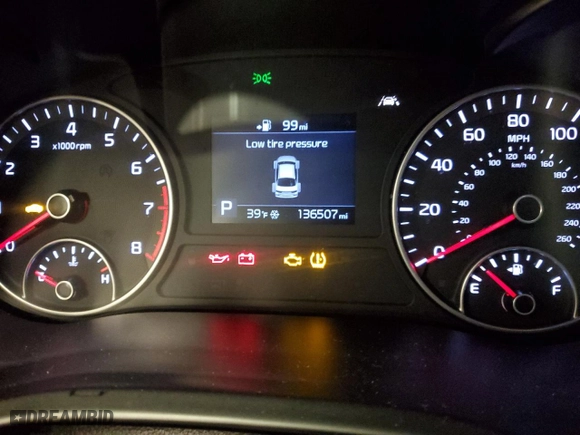 2019 Kia Optima S with VIN 5XXGT4L39KG372182, listed as a Copart auction lot 44766205 with 136,507 mi miles and Salvage Title. Bid and sale history available at carsss.com. Image 9.