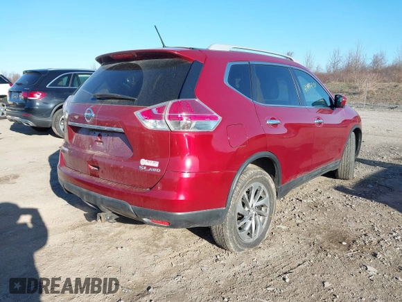 2015 Nissan Rogue SL with VIN 5N1AT2MV2FC848039, listed as a IAAI auction lot 41892155 with 120,401 mi miles. Bid and sale history available at carsss.com. Image 4.