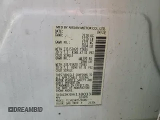 2019 Nissan Murano SL z VIN 5N1AZ2MJ2KN130033, wystawiony jako Copart lot #83350424 z przebiegiem 108 054 mil mil oraz Szkoda całkowita • Salvage title. Historia ofert i sprzedaży dostępna na DreamBid. Obrazek 13.
