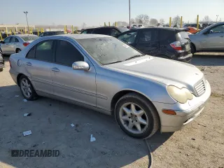 2002 Mercedes-Benz C with VIN WDBRF61J92F287899, listed as a Copart auction lot 48699435 with 145,465 mi miles and Salvage Title. Bid and sale history available at carsss.com. Image 4.