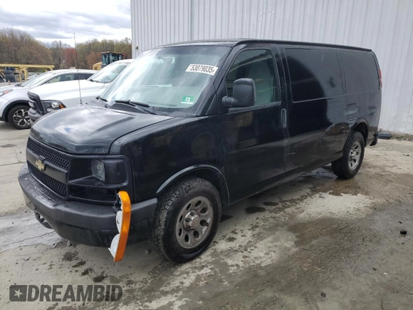 2013 Chevrolet Express Cargo with VIN 1GCSGAFX0D1161799, listed as a Copart auction lot 53079035 with 190,408 mi miles and Salvage Title. Bid and sale history available at DreamBid. Image 1.