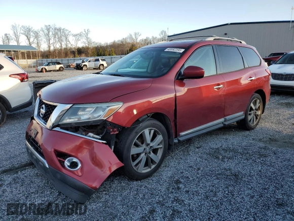 2014 Nissan Pathfinder Platinum with VIN 5N1AR2MM8EC727715, listed as a Copart auction lot 48992395 with 165,048 mi miles and Salvage title. Bid and sale history available at DreamBid. Image 1.