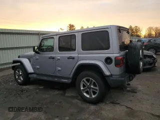 2018 Jeep Wrangler Unlimited Sahara with VIN 1C4HJXEG9JW118965, listed as a Copart auction lot 88117235 with 95,840 mi miles and Salvage title. Bid and sale history available at DreamBid. Image 2.