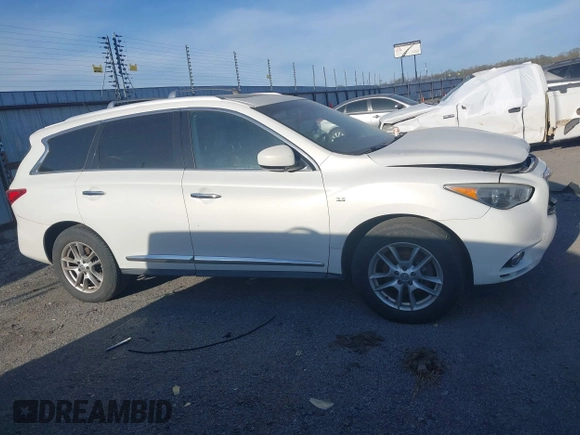 2014 Infiniti QX60 with VIN 5N1AL0MN4EC529096, listed as a IAAI auction lot 41844134 with 152,398 mi miles and . Bid and sale history available at DreamBid. Image 13.
