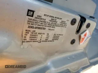 2008 Chevrolet Equinox LT with VIN 2CNDL43F886007891, listed as a Copart auction lot 47587605 with 168,037 mi miles and Salvage Title. Bid and sale history available at carsss.com. Image 14.