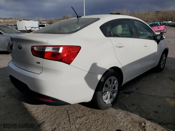 2012 Kia Rio LX with VIN KNADM4A32C6077392, listed as a Copart auction lot 49518665 with 117,358 mi miles and Salvage Title. Bid and sale history available at carsss.com. Image 3.