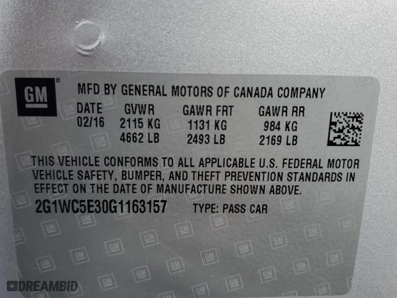 2016 Chevrolet Impala Limited LTZ with VIN 2G1WC5E30G1163157, listed as a Copart auction lot 43990285 with 119,759 mi miles and Salvage Title. Bid and sale history available at carsss.com. Image 12.