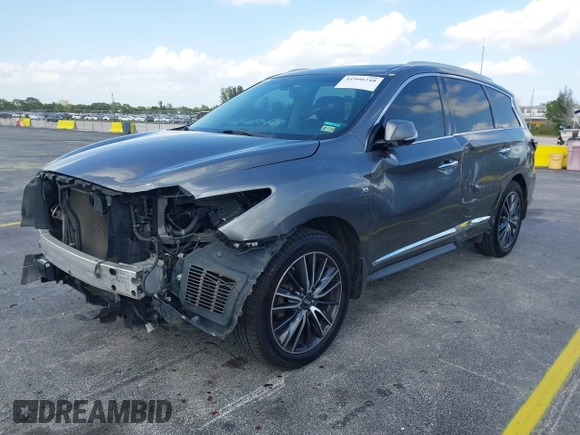 2016 Infiniti QX60 with VIN 5N1AL0MM1GC510760, listed as a IAAI auction lot 41990248 with 60,296 mi miles and . Bid and sale history available at DreamBid. Image 2.