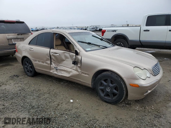 2003 Mercedes-Benz C 320 with VIN WDBRF64J93F400859, listed as a Copart auction lot 48585225 with 114,287 mi miles and Salvage title. Bid and sale history available at DreamBid. Image 4.