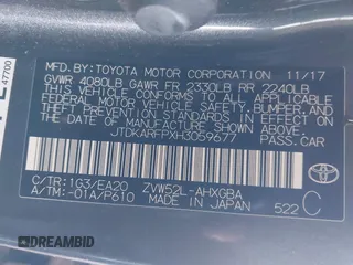 2017 Toyota Prius Plus with VIN JTDKARFPXH3059677, listed as a IAAI auction lot 42316908 with Not provided miles and . Bid and sale history available at DreamBid. Image 9.