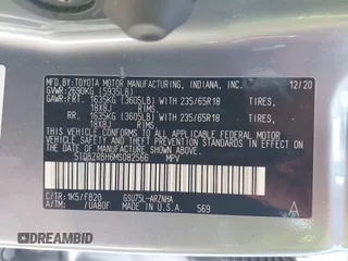 2021 Toyota Highlander L z VIN 5TDBZRBH6MS082566, wystawiony jako IAAI lot #42104315 z przebiegiem 61 231 mil mil oraz . Historia ofert i sprzedaży dostępna na DreamBid. Obrazek 9.
