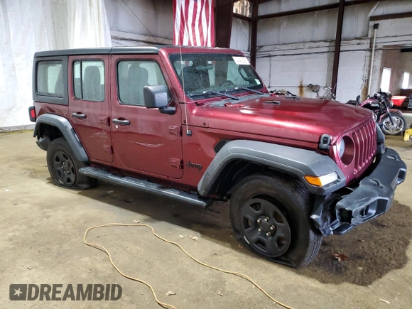 2022 Jeep Wrangler Unlimited Willys Sport with VIN 1C4HJXDN4NW132035, listed as a Copart auction lot 49408695 with 33,245 mi miles and Salvage Title. Bid and sale history available at DreamBid. Image 4.
