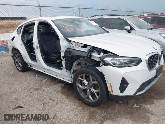 2024 BMW X4 xDrive30i with VIN 5UX33DT08R9X21276, listed as a IAAI auction lot 42177910 with 16,199 mi miles and . Bid and sale history available at DreamBid. Image 1.