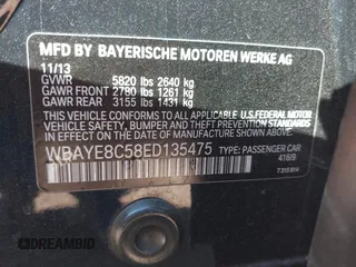 2014 BMW 7 Series ALPINA B7 with VIN WBAYE8C58ED135475, listed as a IAAI auction lot 41417075 with 102,364 mi miles. Bid and sale history available at carsss.com. Image 9.