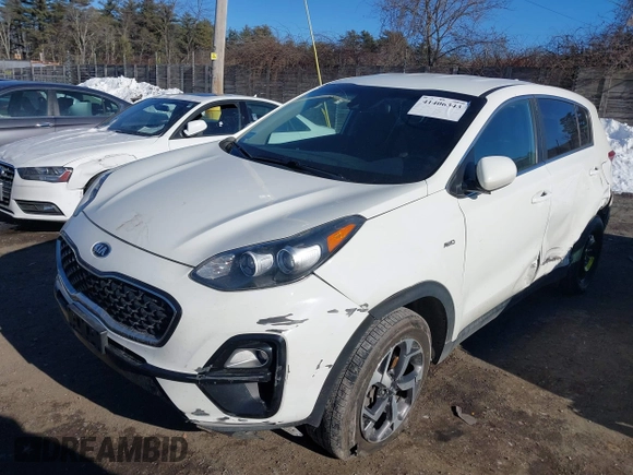 2020 Kia Sportage LX with VIN KNDPMCAC1L7830298, listed as a IAAI auction lot 41406343 with 89,076 mi miles. Bid and sale history available at carsss.com. Image 2.