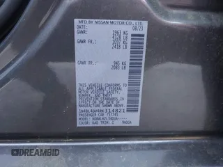 2024 Nissan Altima SV with VIN 1N4BL4DV4RN314821, listed as a IAAI auction lot 42045835 with 43,026 mi miles and . Bid and sale history available at DreamBid. Image 9.