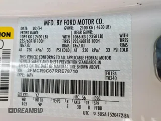 2024 Ford Bronco Sport Outer Banks with VIN 3FMCR9C67RRE78710, listed as a Copart auction lot 61054165 with 13,005 mi miles and Salvage title. Bid and sale history available at DreamBid. Image 13.