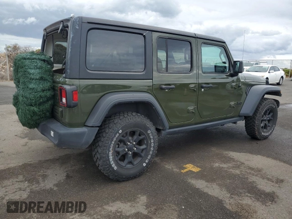 2022 Jeep Wrangler Unlimited Sport with VIN 1C4HJXDG2NW279018, listed as a Copart auction lot 87961135 with 11,015 mi miles and Salvage title. Bid and sale history available at DreamBid. Image 3.