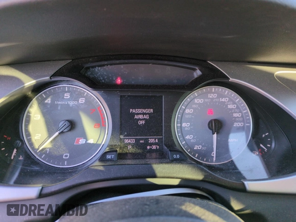 2011 Audi S4 Prestige with VIN WAUKGAFLXBA172784, listed as a Copart auction lot 41663005 with 96,433 mi miles and Salvage Title. Bid and sale history available at carsss.com. Image 9.