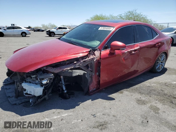 2014 Lexus IS 250 z VIN JTHBF1D20E5037535, wystawiony jako Copart lot #57804695 z przebiegiem 91 850 mil mil oraz Szkoda całkowita • Salvage title. Historia ofert i sprzedaży dostępna na DreamBid. Obrazek 1.