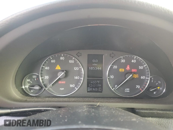 2007 Mercedes-Benz C 280 Luxury with VIN WDBRF54H07F857329, listed as a Copart auction lot 85260294 with 185,344 mi miles and Salvage title. Bid and sale history available at DreamBid. Image 9.