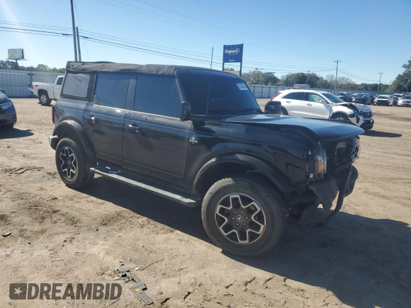 2023 Ford Bronco with VIN 1FMDE5BHXPLA82939, listed as a Copart auction lot 81402454 with 23,392 mi miles and Salvage Title. Bid and sale history available at DreamBid. Image 4.