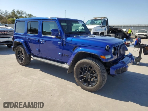 2020 Jeep Wrangler Unlimited Sahara Altitude z VIN 1C4HJXEG0LW324758, wystawiony jako Copart lot #74477894 z przebiegiem 38 291 mil mil oraz Szkoda całkowita • Salvage title. Historia ofert i sprzedaży dostępna na DreamBid. Obrazek 4.