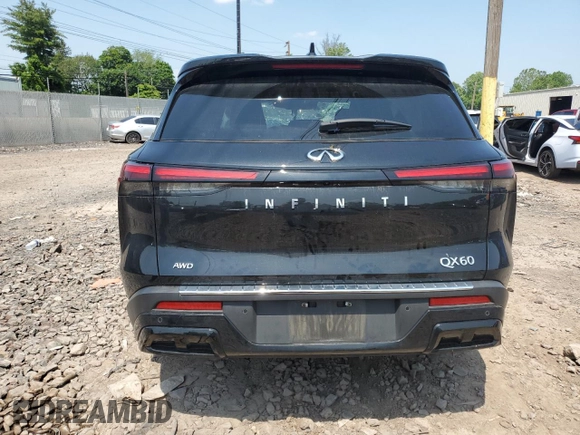 2023 Infiniti QX60 Luxe с VIN 5N1DL1FS4PC369620, выставлен на аукционе Copart как лот 59910455 с пробегом 21 157 миль миль и Списание • Salvage title. История ставок и продаж доступна на DreamBid. Изображение 6.