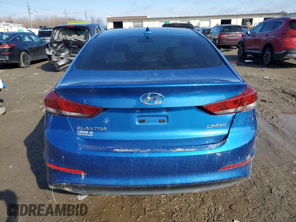 2017 Hyundai Elantra Limited with VIN 5NPD84LF2HH006608, listed as a Copart auction lot 46570005 with Not Provided miles and Salvage Title. Bid and sale history available at DreamBid. Image 6.