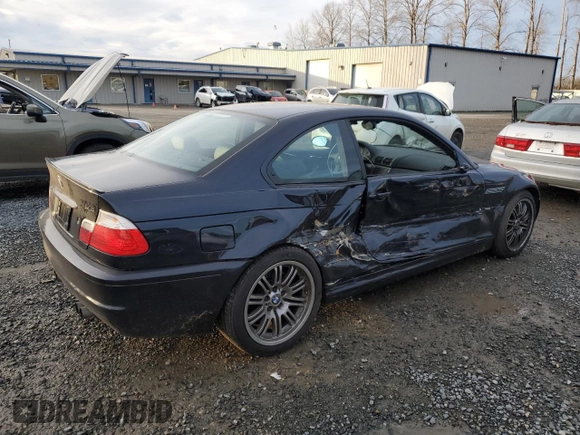 2002 BMW 3 Series M3 with VIN WBSBL93452JR17119, listed as a Copart auction lot 86882574 with 45,108 mi miles and Salvage Title. Bid and sale history available at DreamBid. Image 3.