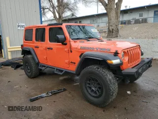 2023 Jeep Wrangler Sport S with VIN 1C4HJXDG6PW675682, listed as a Copart auction lot 41446855 with 22,816 mi miles and Salvage Title. Bid and sale history available at DreamBid. Image 4.