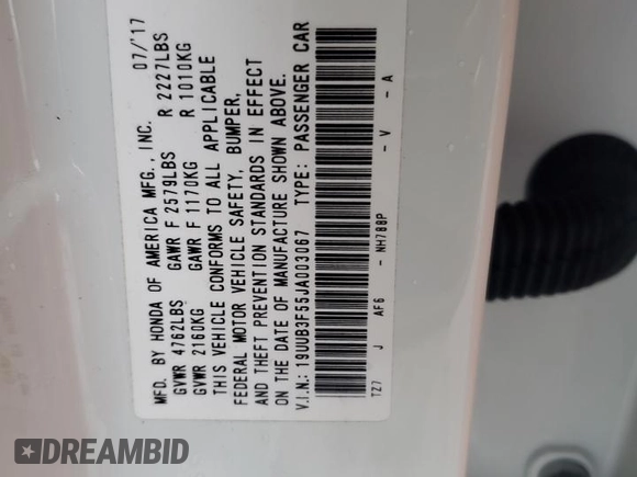 2018 Acura TLX Technology z VIN 19UUB3F55JA003067, wystawiony jako Copart lot #82958724 z przebiegiem 115 891 mil mil oraz Szkoda całkowita • Salvage title. Historia ofert i sprzedaży dostępna na DreamBid. Obrazek 13.