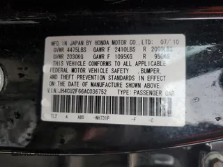 2010 Acura TSX z VIN JH4CU2F66AC036752, wystawiony jako Copart lot #83052204 z przebiegiem 194 068 mil mil oraz Szkoda całkowita • Salvage title. Historia ofert i sprzedaży dostępna na DreamBid. Obrazek 12.