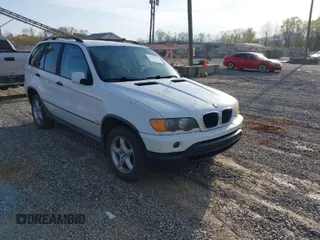 2001 BMW X5 3.0i with VIN WBAFA53511LM90036, listed as a IAAI auction lot 42028287 with 155,625 mi miles. Bid and sale history available at carsss.com. Image 1.