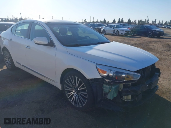 2015 Kia Cadenza Premium with VIN KNALN4D78F5183170, listed as a IAAI auction lot 41434649 with 101,443 mi miles. Bid and sale history available at carsss.com. Image 1.