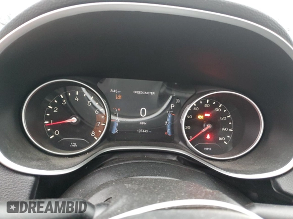 2018 Jeep Compass Altitude with VIN 3C4NJDBBXJT331696, listed as a Copart auction lot 44139355 with 107,443 mi miles and Salvage Title. Bid and sale history available at carsss.com. Image 9.