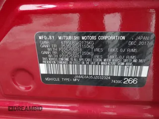 2018 Mitsubishi Outlander SE z VIN JA4AD3A35JZ032324, wystawiony jako IAAI lot #42308789 z przebiegiem 132 966 mil mil oraz . Historia ofert i sprzedaży dostępna na DreamBid. Obrazek 9.