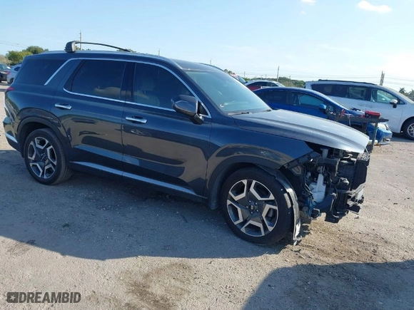 2024 Hyundai Palisade Limited with VIN KM8R54GE7RU663925, listed as a IAAI auction lot 41482573 with 34,028 mi miles. Bid and sale history available at carsss.com. Image 1.