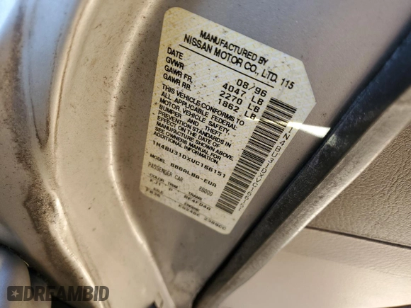 1997 Nissan Altima XE with VIN 1N4BU31DXVC166151, listed as a Copart auction lot 76300214 with 202,356 mi miles and Clean Title. Bid and sale history available at carsss.com. Image 12.